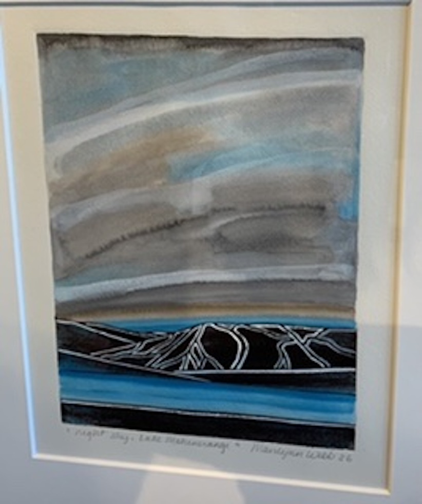 M Webb |Night sky| teal||Lake Mahenerangi | McAtamney Gallery and Design Store | Gearaldine NZ